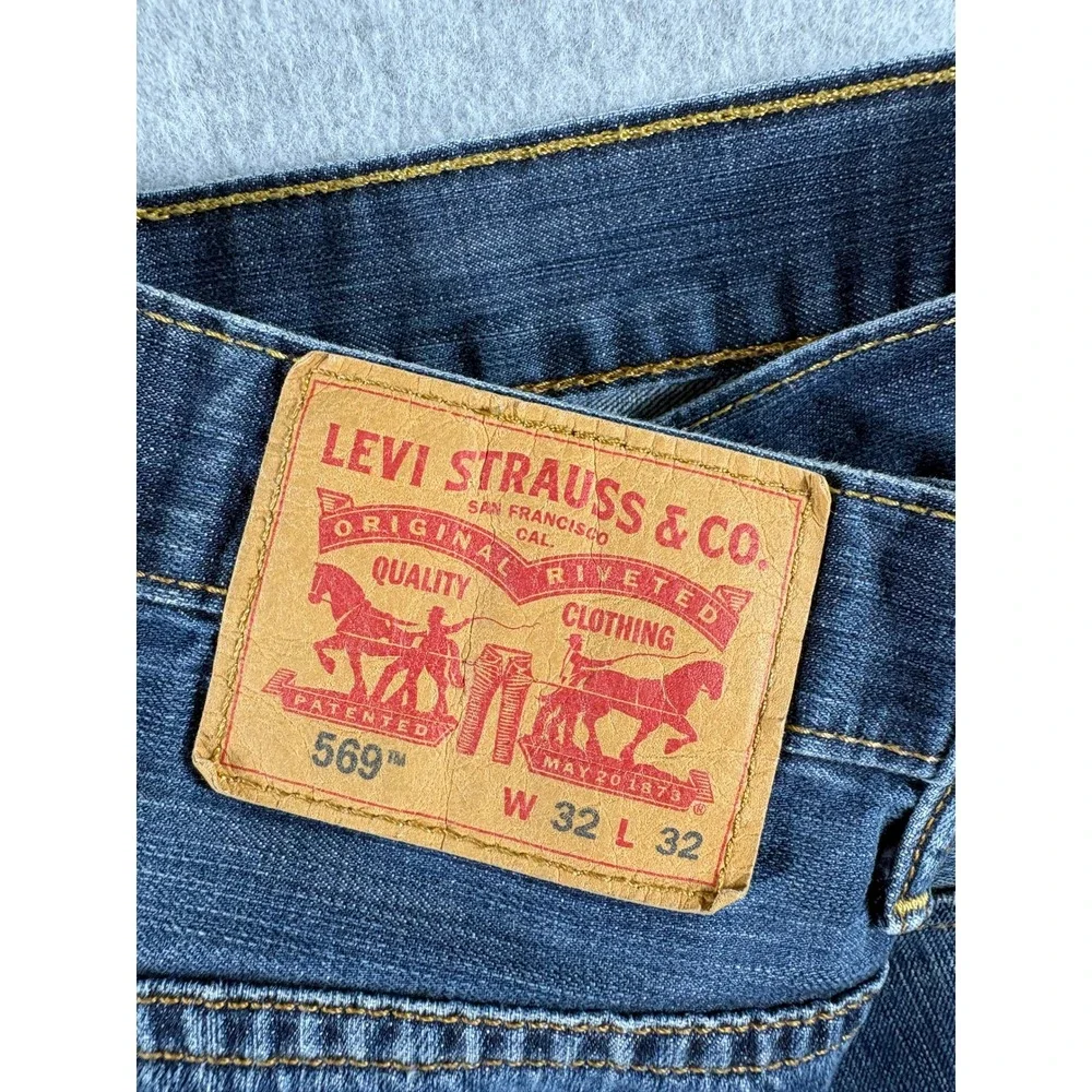 Levi's 569 Loose Straight Jeans Mens 32x32 Blue Denim Rugged Relaxed Streetwear